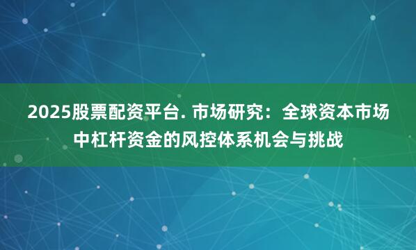 2025股票配资平台. 市场研究:全球资本市场中杠杆资金的风控体系机会与挑战