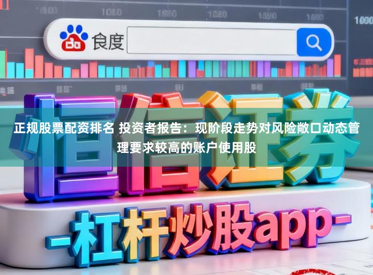 正规股票配资排名 投资者报告：现阶段走势对风险敞口动态管理要求较高的账户使用股